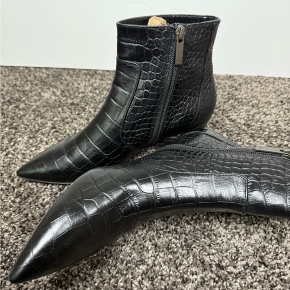 Aquatalia Shoes - Aquatalia Black Croc-Embossed Ankle Boots